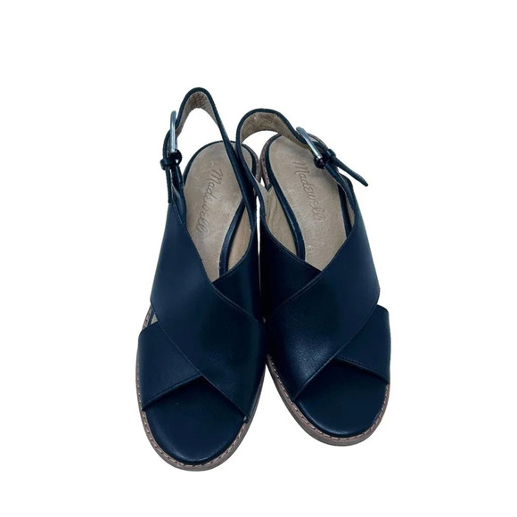 Madewell The Ruthie Crisscross Sandal in Leather in Black Size 5.5 - Picture 2 of 7